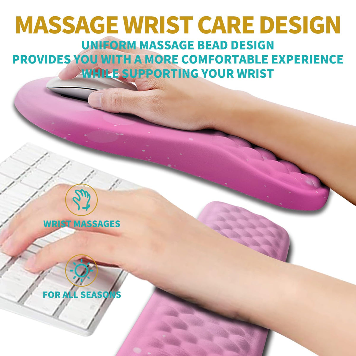 Hokafenle 2 in 1 Ergonomic Mouse Pad Wrist Support & Wrist Rest for Computer Keyboard Set, with
