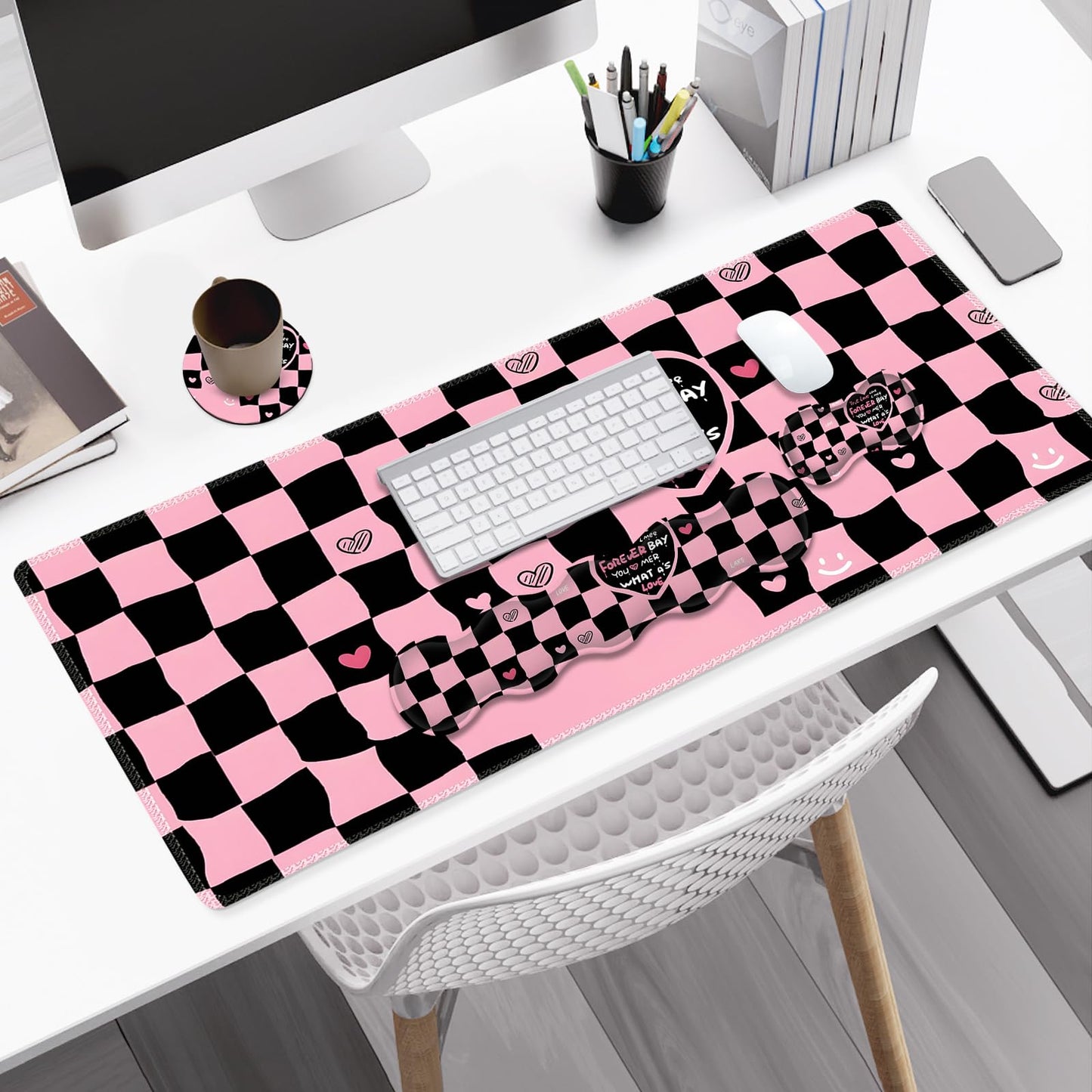 NXZGO Desk Mat Gaming Mouse Pad, Cute Desk Matt Keyboard Wrist Rest for Desktop, Anti-Slip Big