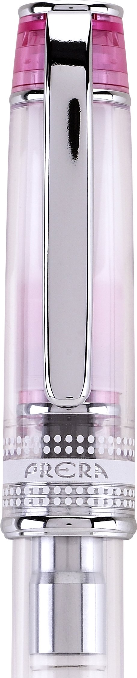 PILOT Prera Fountain Pen, Clear Barrel with Pink/Silver Accents, Fine Nib (60827)