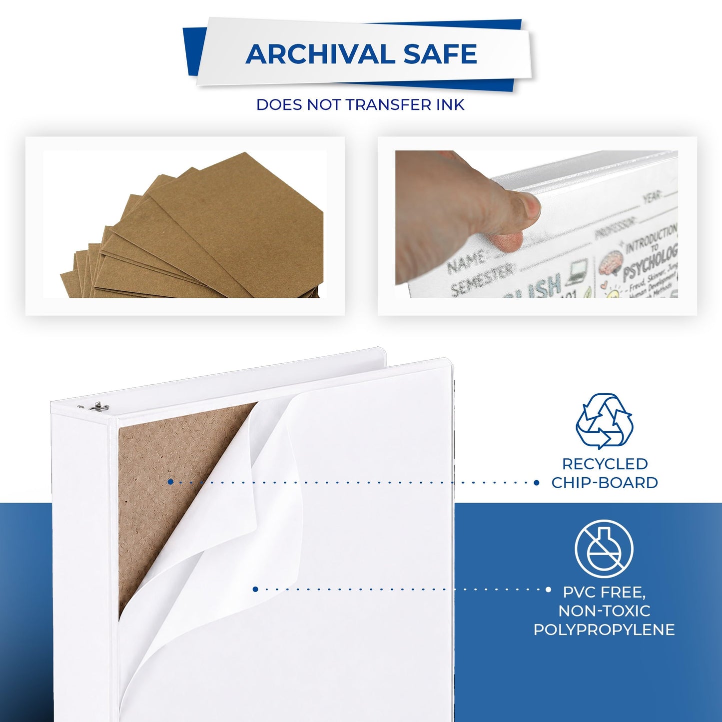 Samsill 1.5 Inch 3 Ring Binders, Economy Round Ring, Clear View Cover, 325 Sheet Capacity - for