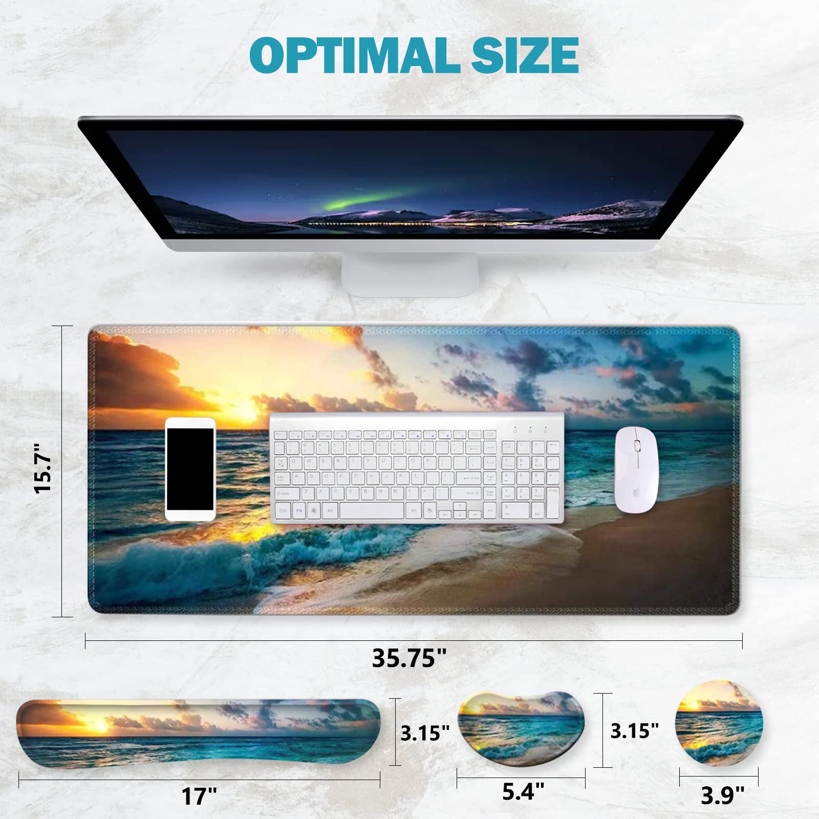 ToLuLu Mouse Pad, Memory Foam Ergonomic Keyboard Mouse Wrist Rest Support
