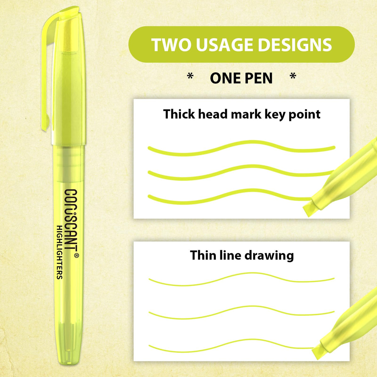 coruscant 80 packs of highlighters, yellow highlighter, wide chisel tip marking, quick drying, bulk