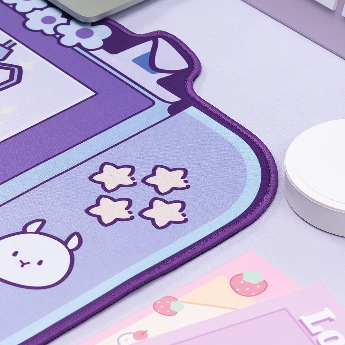 U Core Cute Rabbit Mouse Pad- 31.5'' x 17.3'' Large Non-Slip Rubber Base Desk Pad- Easy Clean
