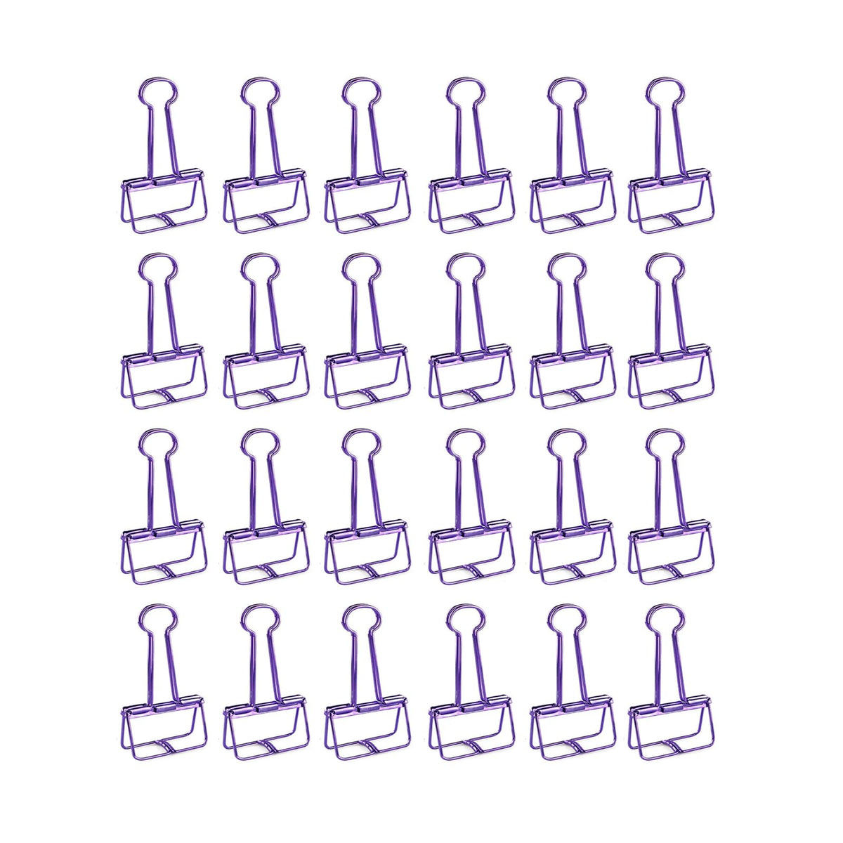 Purple Binder Clips - 36 Pack, 3/4 Inch, 19mm, Hollow Out, Capacity 0.31 Inch, Fold Clamp, Paper &