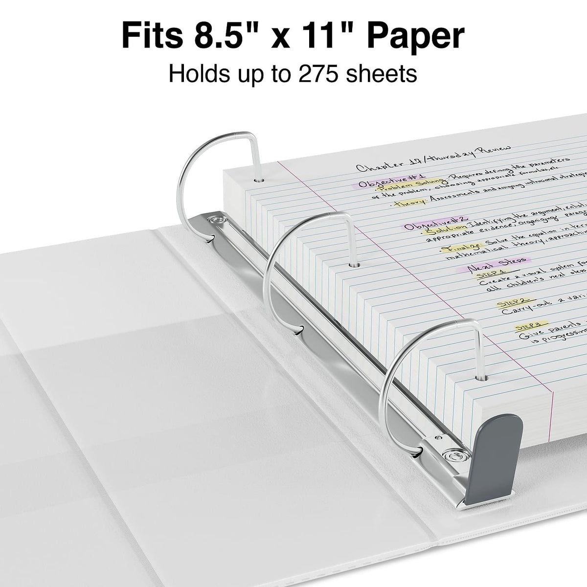Staples Heavy-Duty 1-Inch 3-Ring View Binder, White, 3-Pack