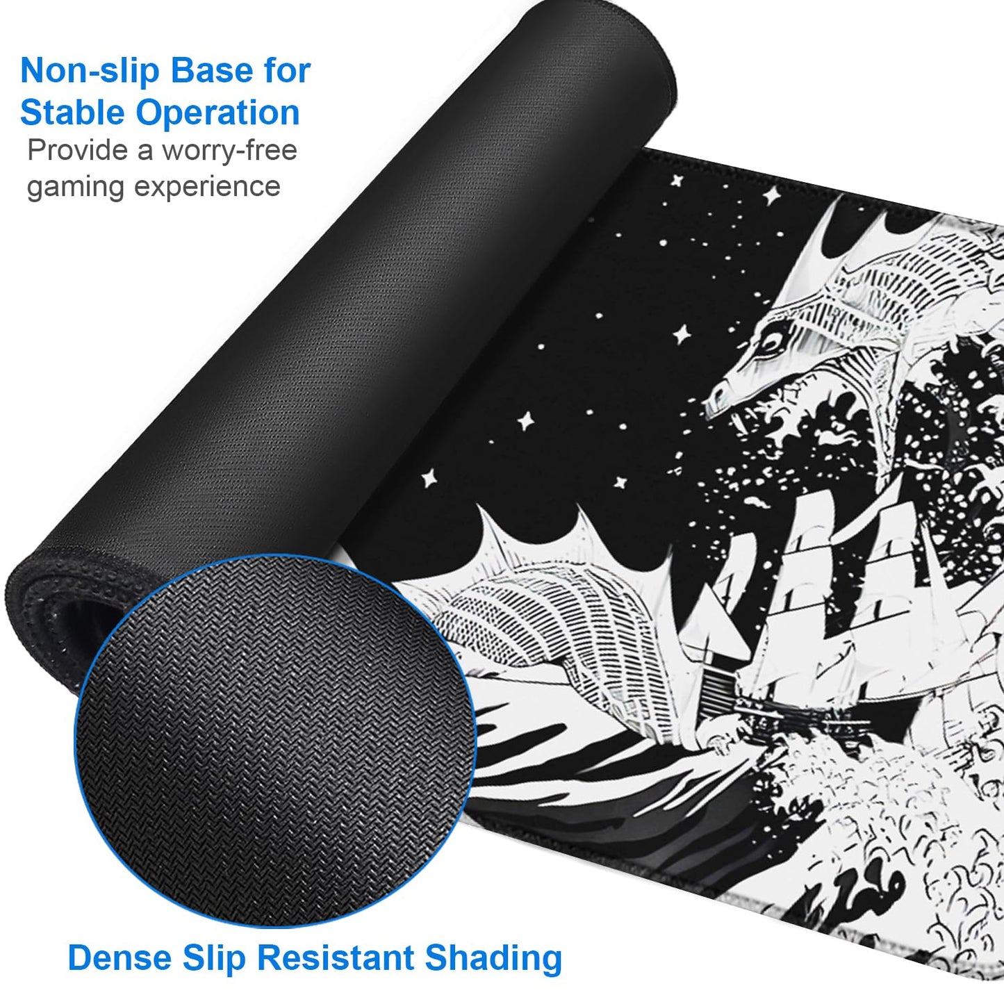Gaming Mouse Pad, 31.5x15.7 inch Large Extended Computer Keyboard Mouse Mat, Water Resist Non-Slip