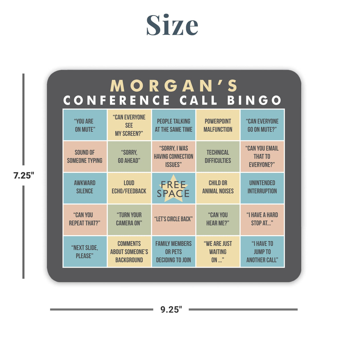 Let's Make Memories Personalized Conference Call Bingo Mouse Pad - for Virtual Meetings - Work from