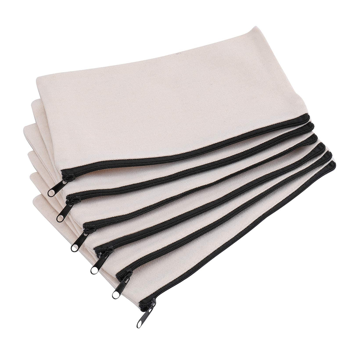 yarlung 32 Pack Canvas Zipper Pouch, 8x5 Inches Blank DIY Craft Pen Pencil Case Multipurpose Makeup
