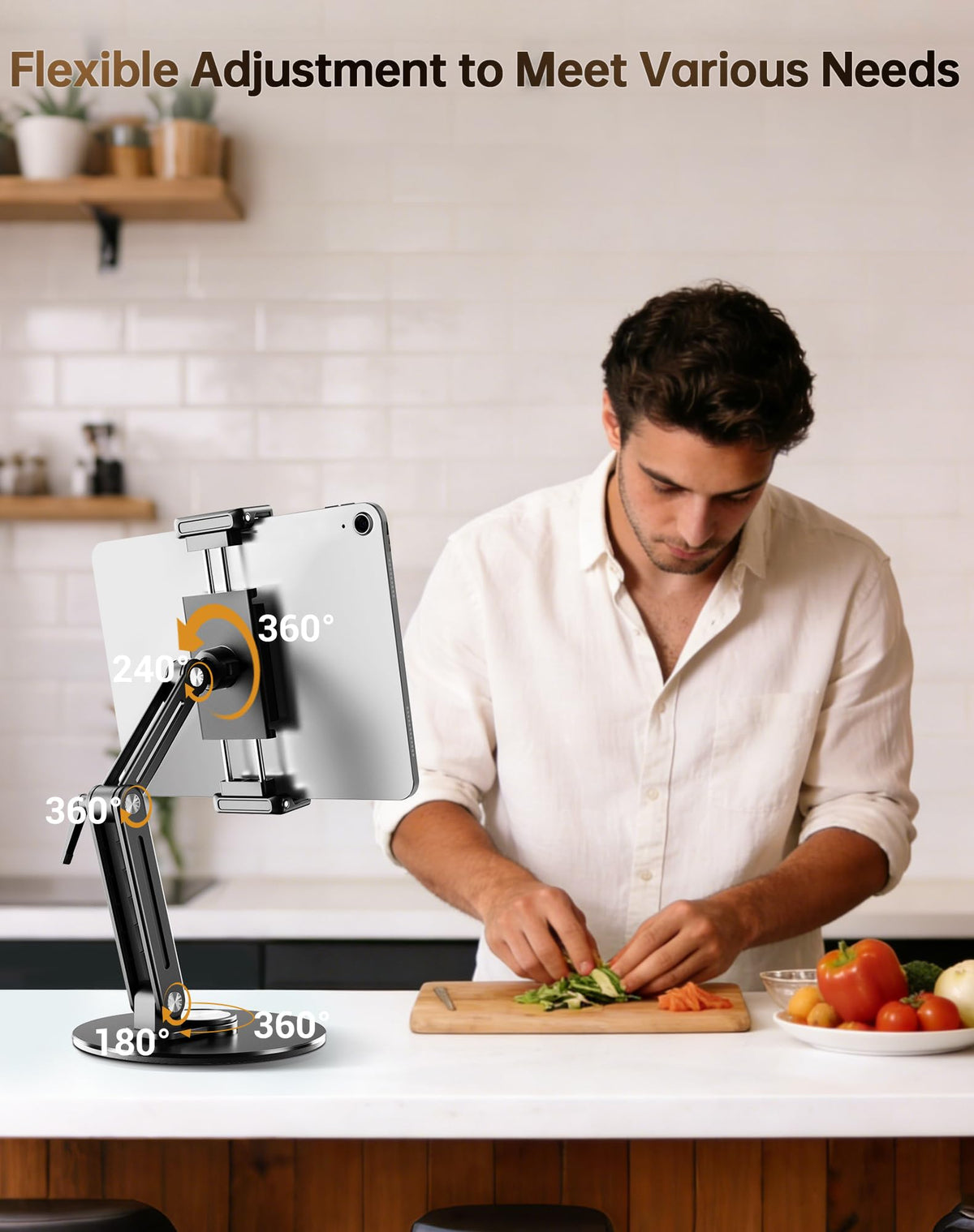 Feising Portable Monitor Stand Desk Holder- Large Clamp Support up to 12.9 14.6 15.6 18.5 inch 360°