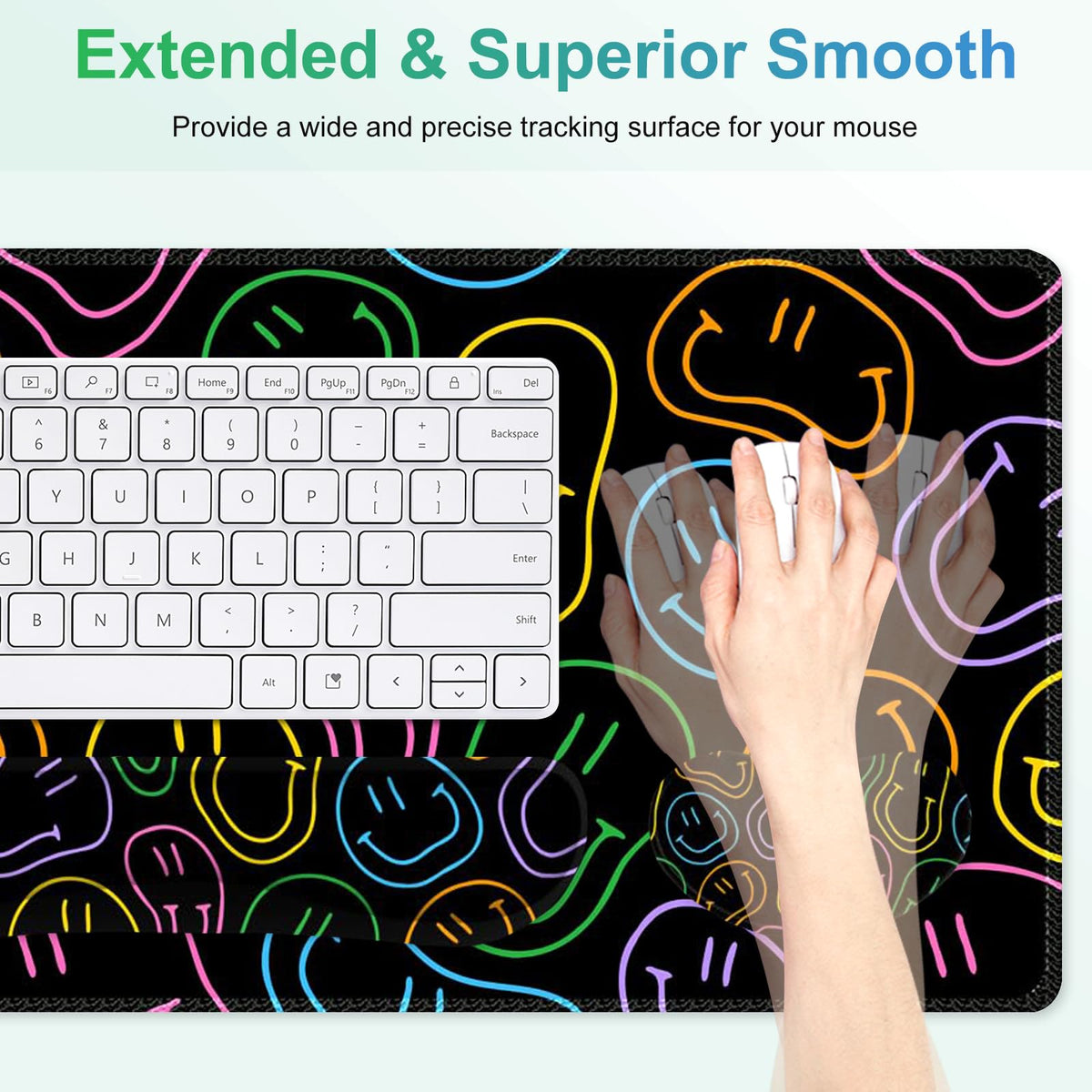 NXZGO Large Gaming Mouse Pad Set, 4 in 1 Extended Keyboard Desk Mat with Wrist Rest, Computer Game