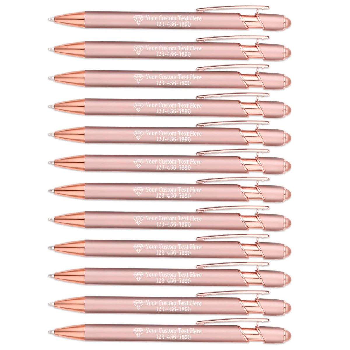 NGTSFLY 12 pcs Personalized Pens with Name or Logo Black Ink Custom Ballpoint Pen with Free