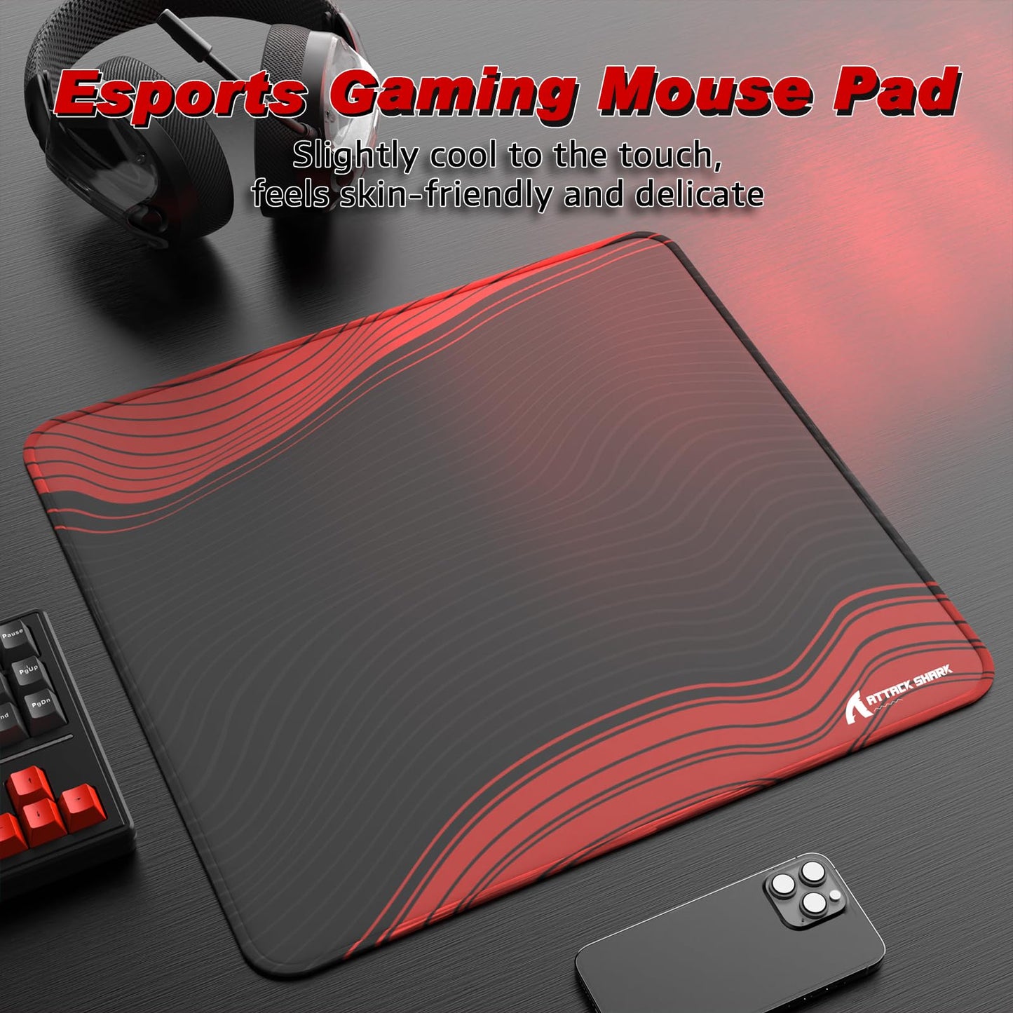 ATTACK SHARK CM02 Gaming Mouse Pad Esports Speed Large Mouse mats for Desk Waterproof Surface