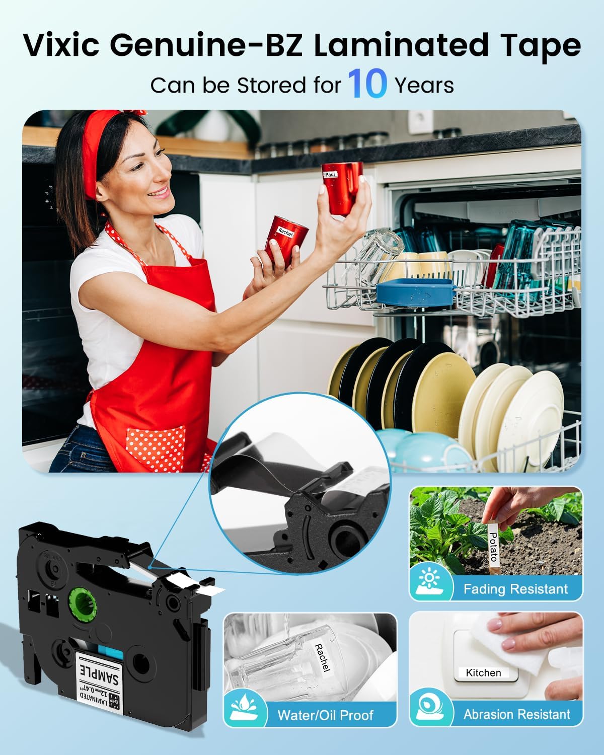 Vixic Label Makers, Label Maker with Different Fonts, D210S Labeler Machine