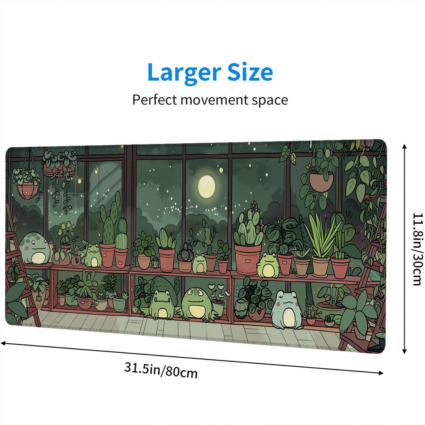Cute Frog Desk Mat Gaming Mouse Pad Cartoon Kawaii Green Potted Mousepad XL Large Gaming Mouse Pad