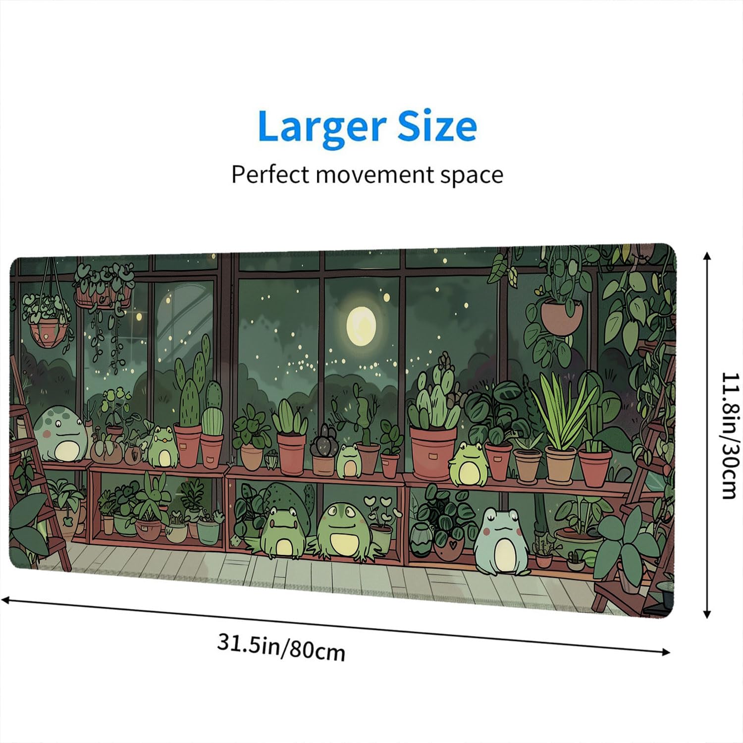 Cute Frog Desk Mat Gaming Mouse Pad Cartoon Kawaii Green Potted Mousepad XL Large Gaming Mouse Pad