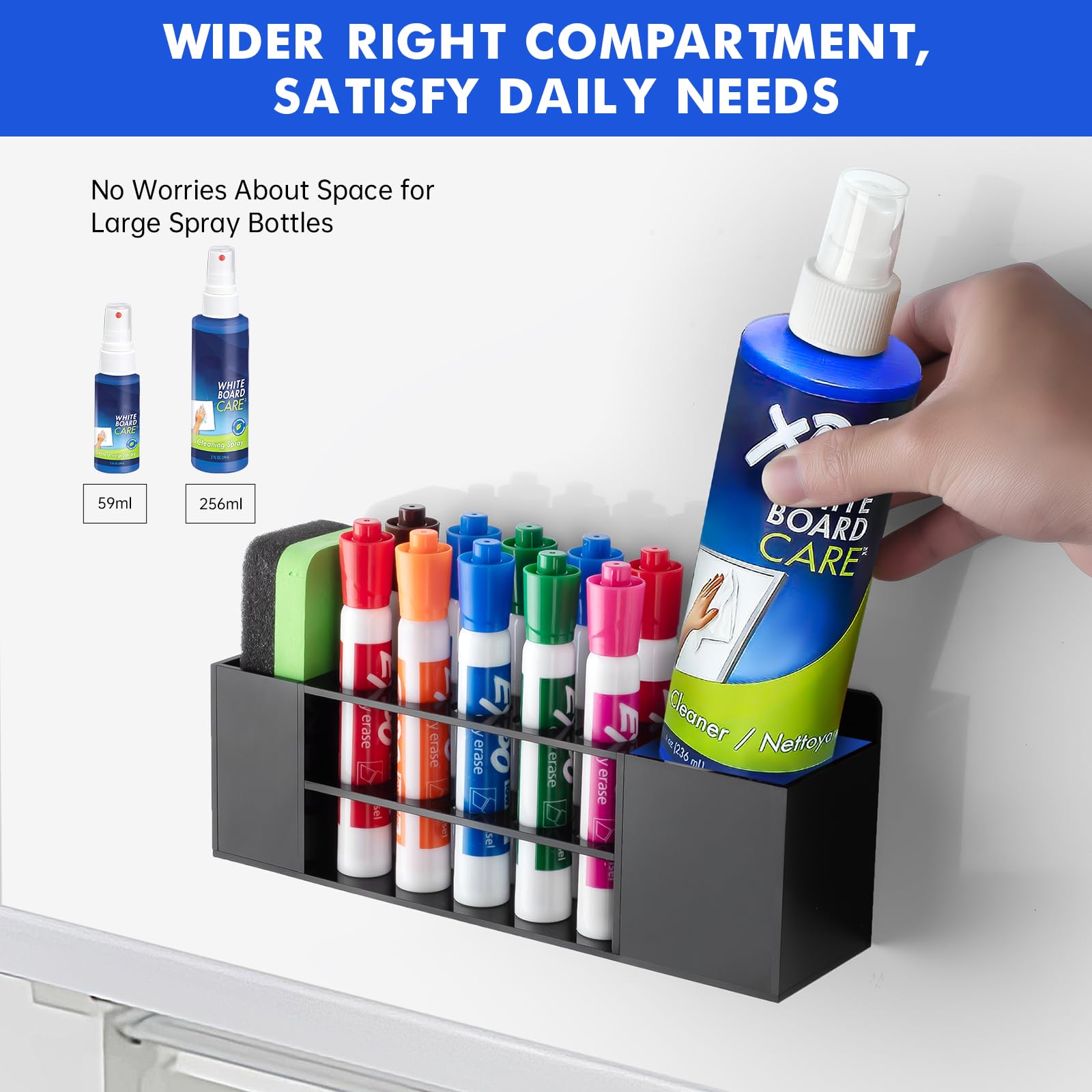 Banafich Wall Mounted Magnetic Dry Erase Marker Holder for White Board