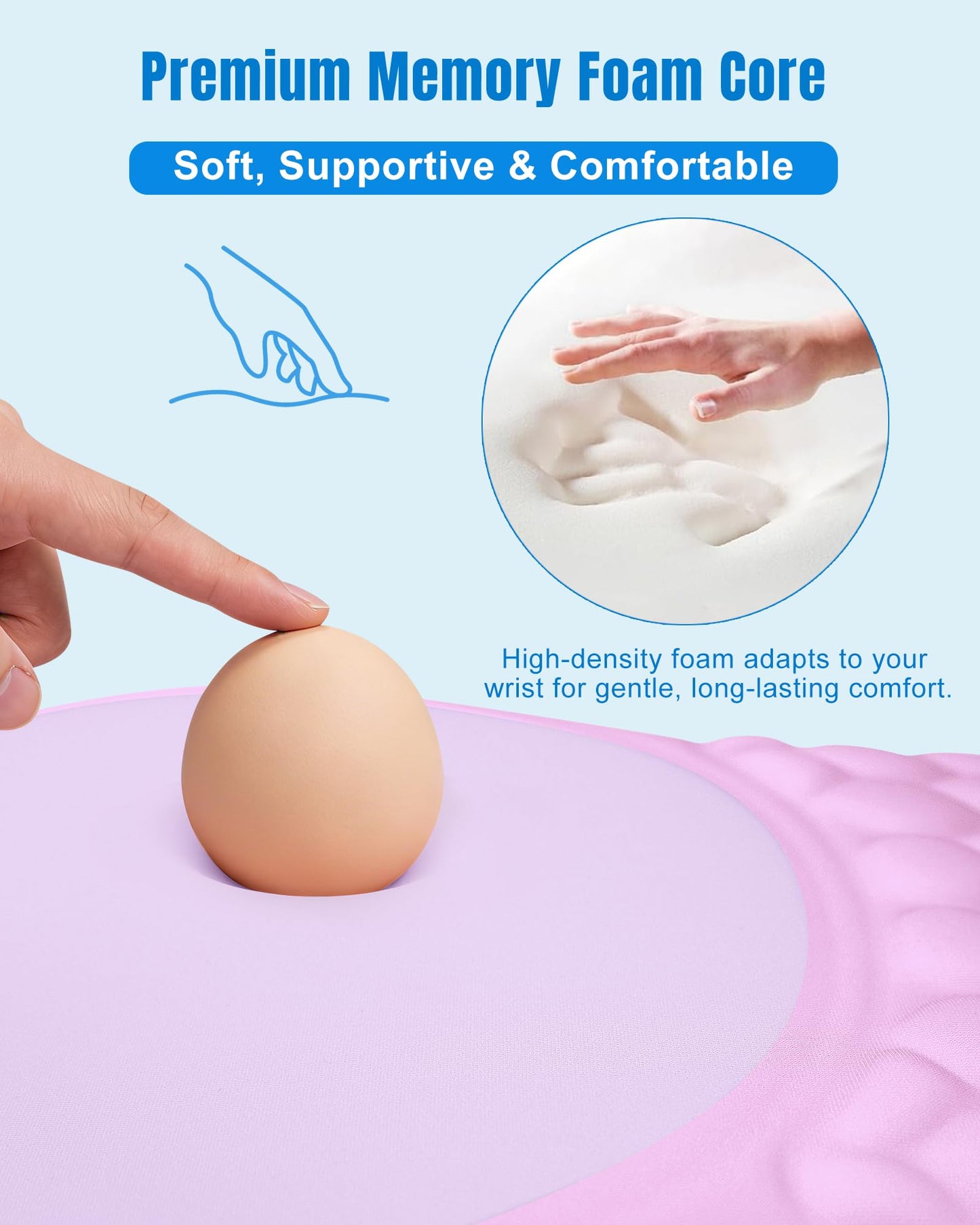 PVIPCZ Ergonomic Mouse Pad with Sloped Memory Foam Wrist Rest