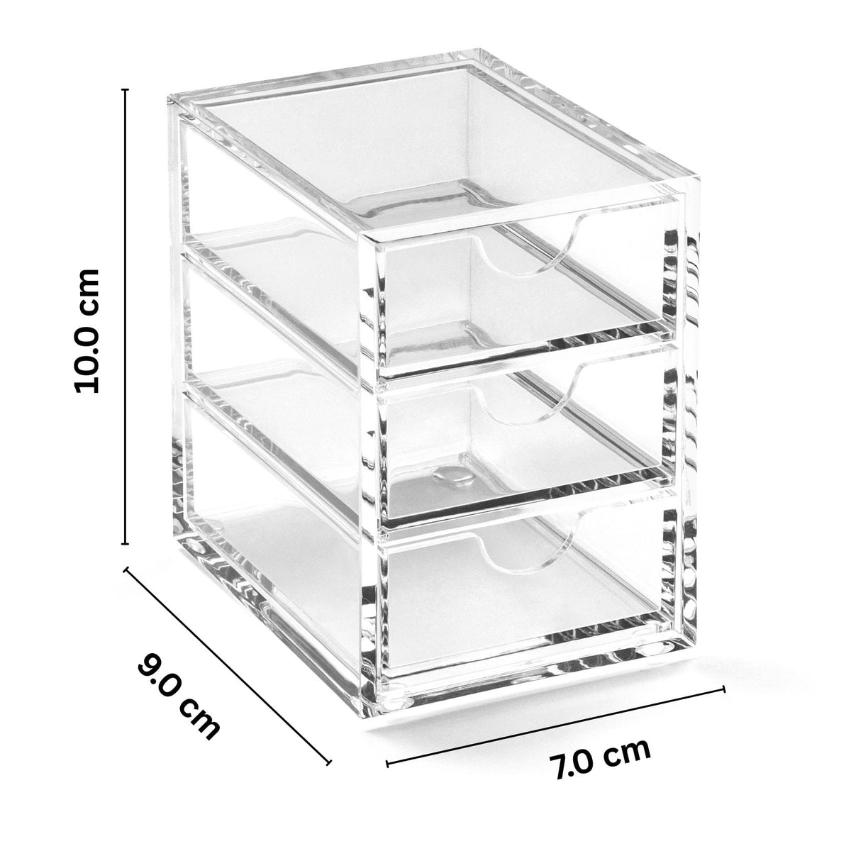 Osco X-Small Clear Acrylic Triple Drawer, (X-Small), A3274