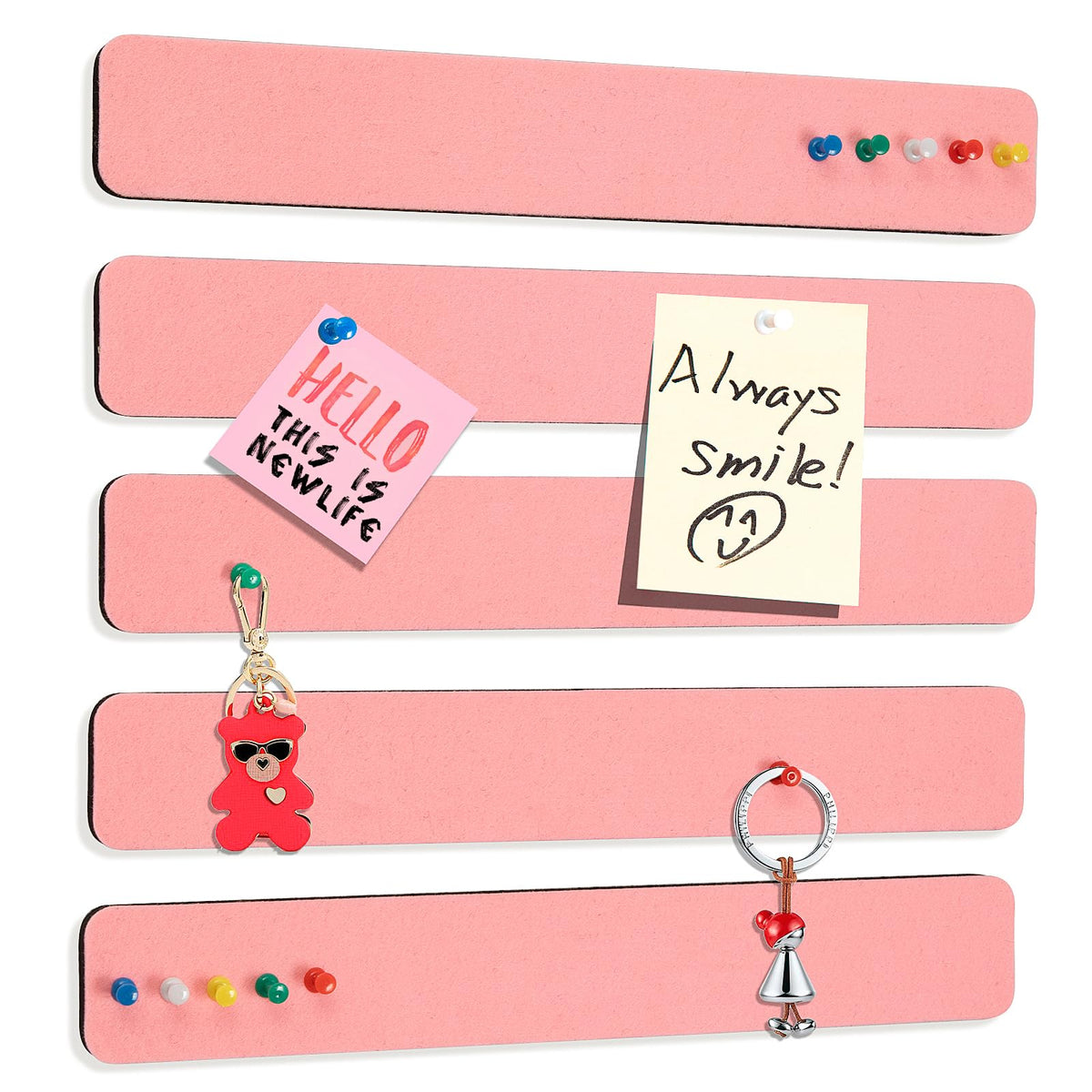 Felt Pin Board Bar Strips Bulletin Board for Bedrooms Offices Home Wall Decoration, Notice Board