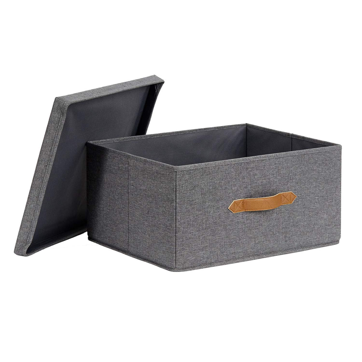 Store It 672586 Storage Box with Lid Polyester/MDF, Grey, 43 x 33 x 21 cm