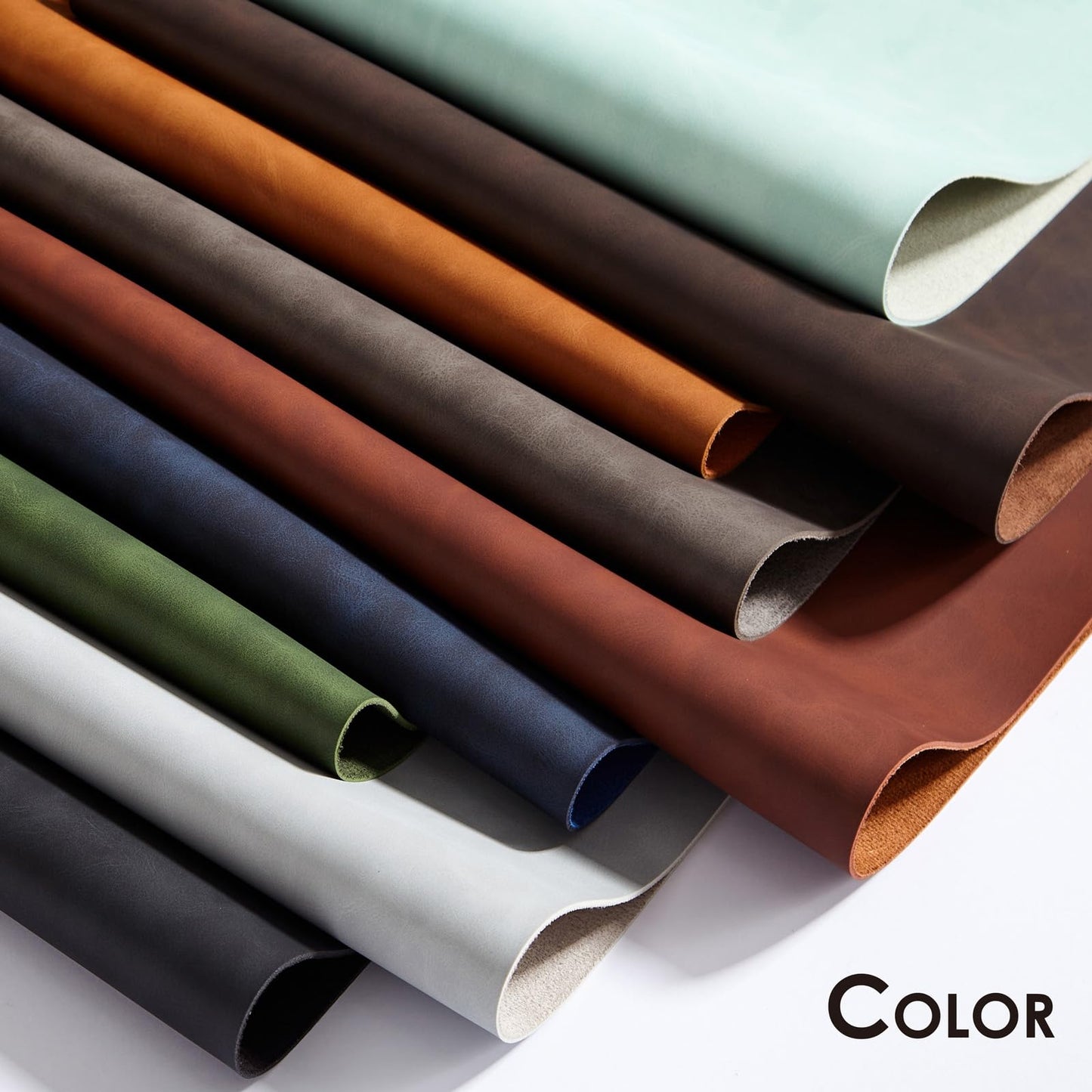 Distressed Leather Desk Mat - Non-Slip PU Desk Pad for Office and Home - Desk Organization and