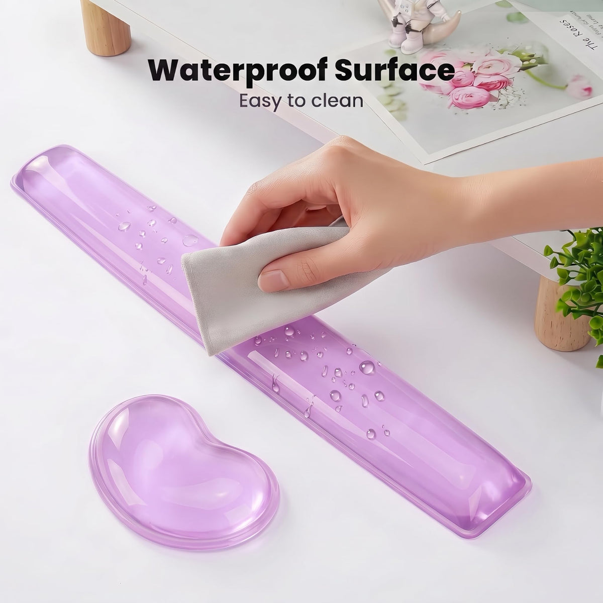 Gel Keyboard & Mouse Wrist Rest Set - Keyboard Wrist Rest Pad & Mouse Support for Office Gaming Pad