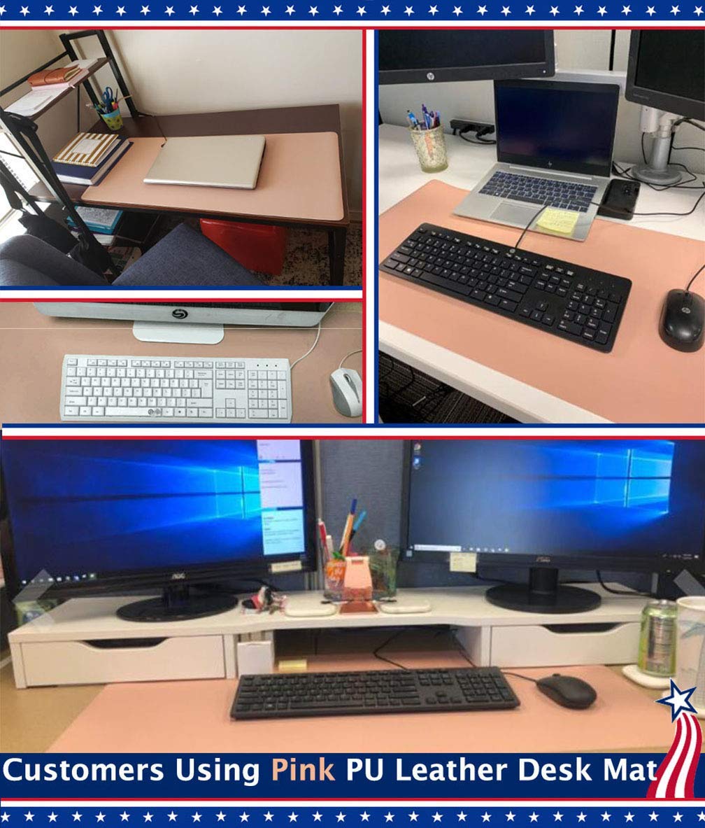 24 X 60 Inch XL Desk Mat Desktop Protector Non-Slip PU Leather Desk Pad Blotter Laptop Computer