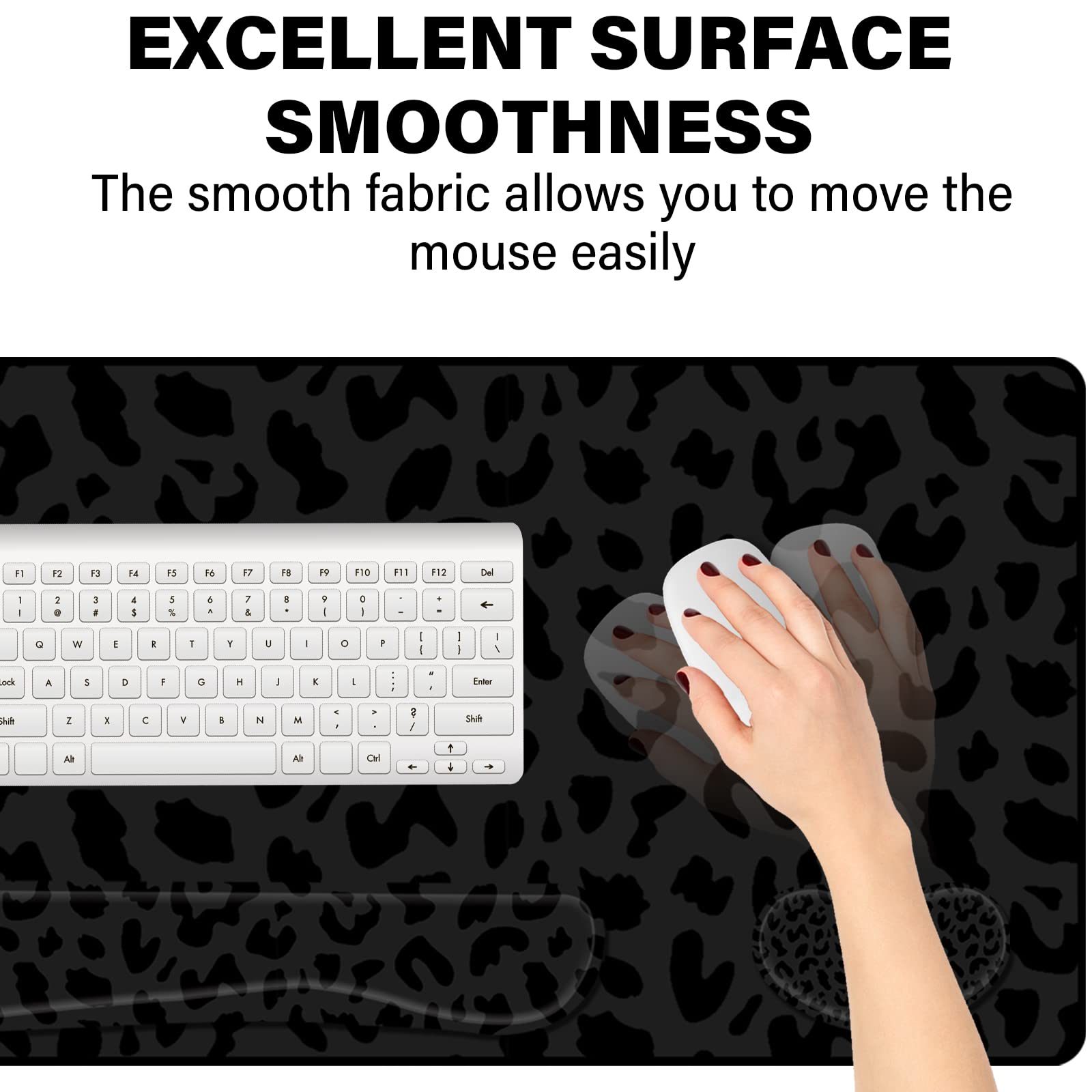 Deokke 3Pcs Large Gaming Mouse Pad Desk Mat,Keyboard Mouse Wrist Rest Support Set,Extended Laptop