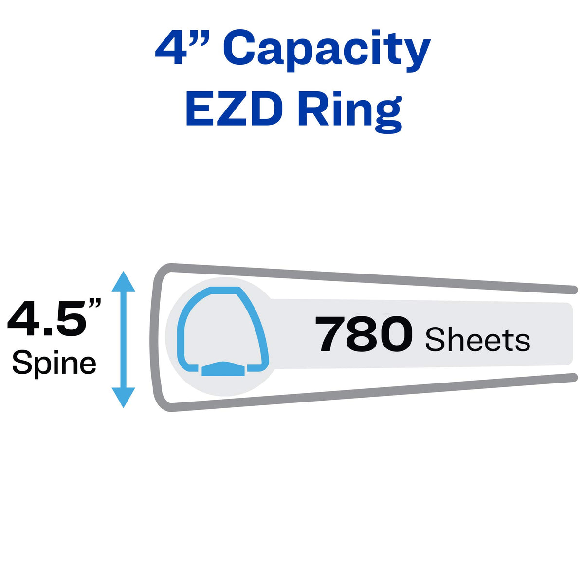 Avery® Heavy-Duty 3 Ring Binder, 4" EZD® Rings, 1 Pacific Blue Binder