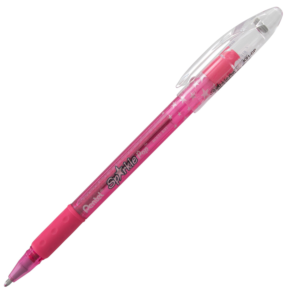 Pentel Sparkle Pop Metallic Gel Pen, (1.0mm) Bold Line, Pink, Box of 12 Pens (K91-DP)