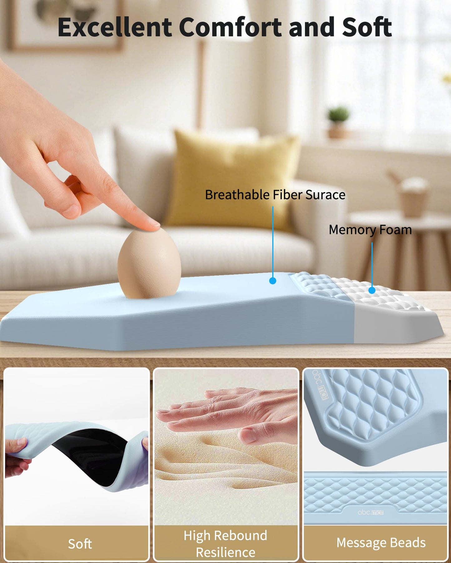 Ergonomic Mouse Pad with Wrist Rest & Keyboard Wrist Rest Support Set
