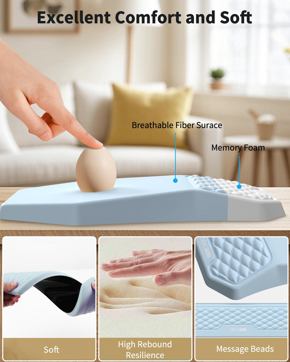 Ergonomic Mouse Pad with Wrist Rest & Keyboard Wrist Rest Support Set