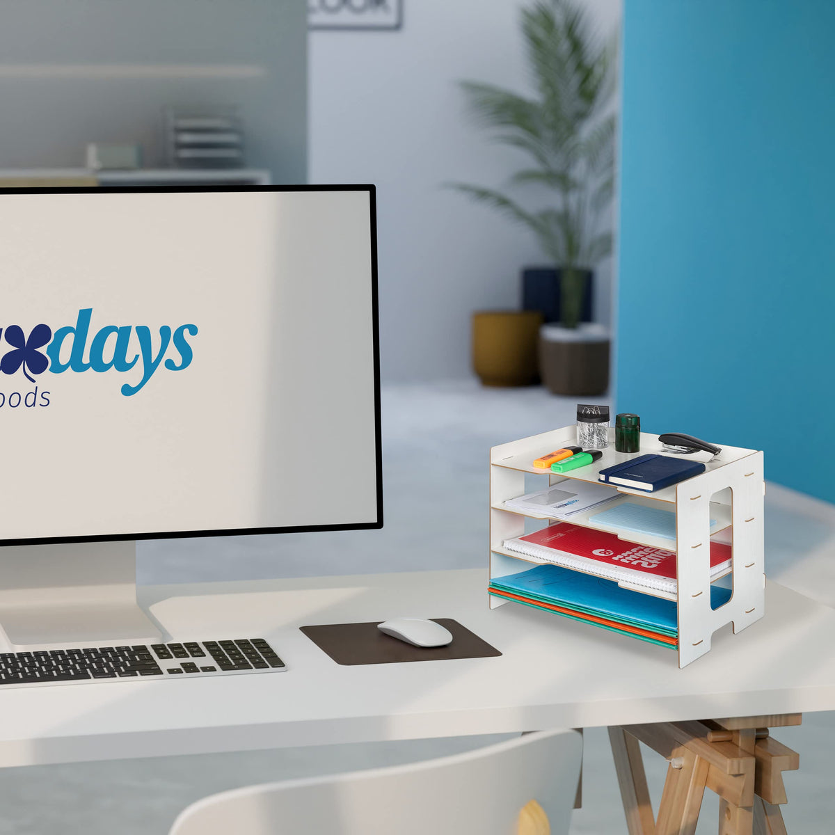 Relaxdays Filing Cabinet, 3 Compartments, Letter Tray, Office Document Organiser, A4 Format, 27 x