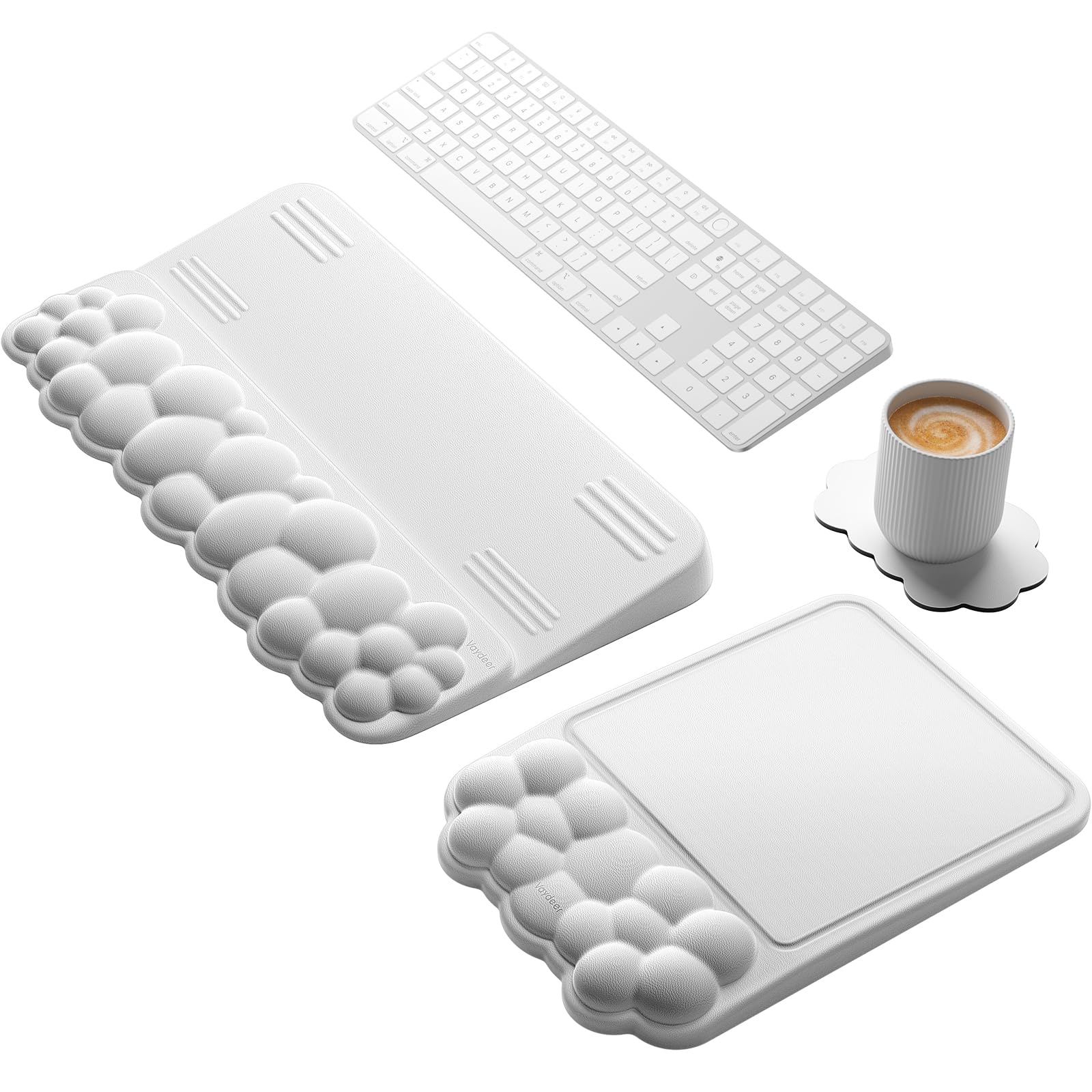 Vaydeer Keyboard Riser and Mouse Pad with Wrist Rest Set, Coaster Included