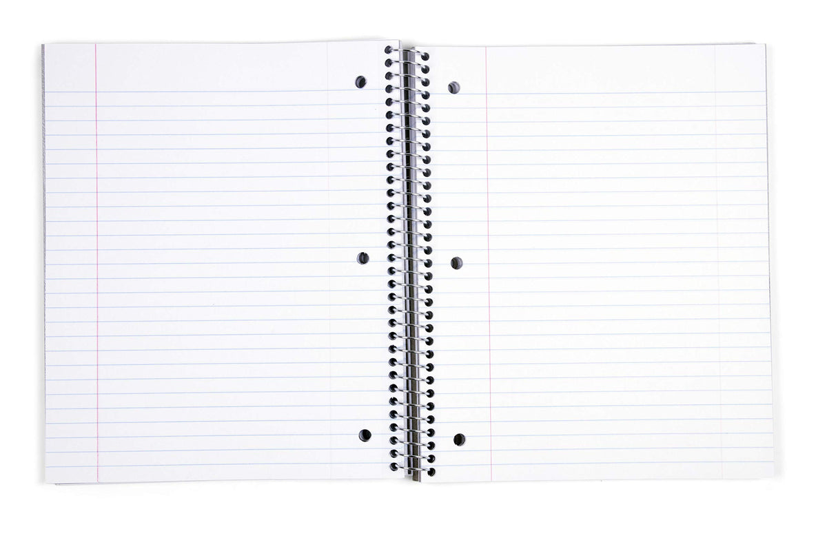 Mintra Office Durable Spiral Notebooks, 3 Subject (Lavender, Sage Green, Salmon, Wide Ruled 3pk)