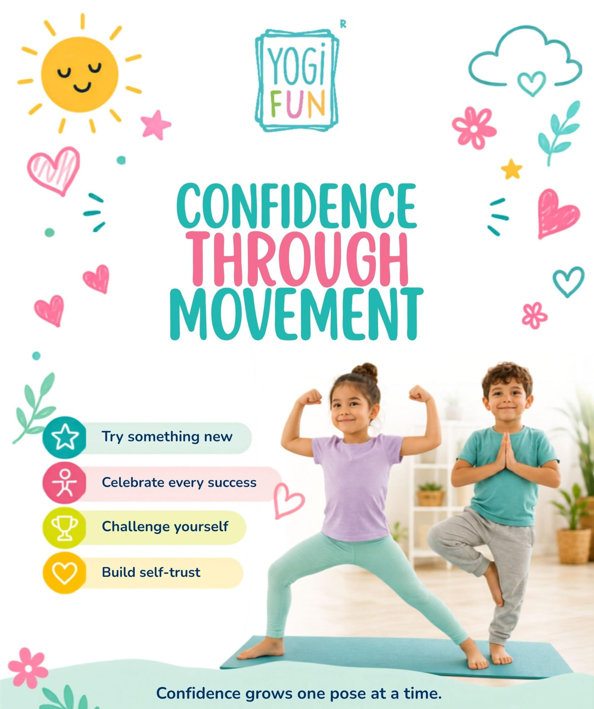 YOGi FUN Yogi Kit Card Game, 40 Yoga Cards Rhyming Game, Award Winning Educational Activities