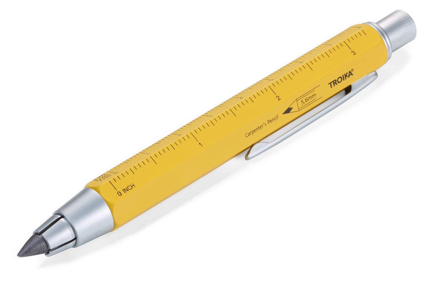 TROIKA ZIMMERMANN 5,6 – PEN56/YE – Carpenter's pencil – clutch pencil (5.6 mm HB lead)