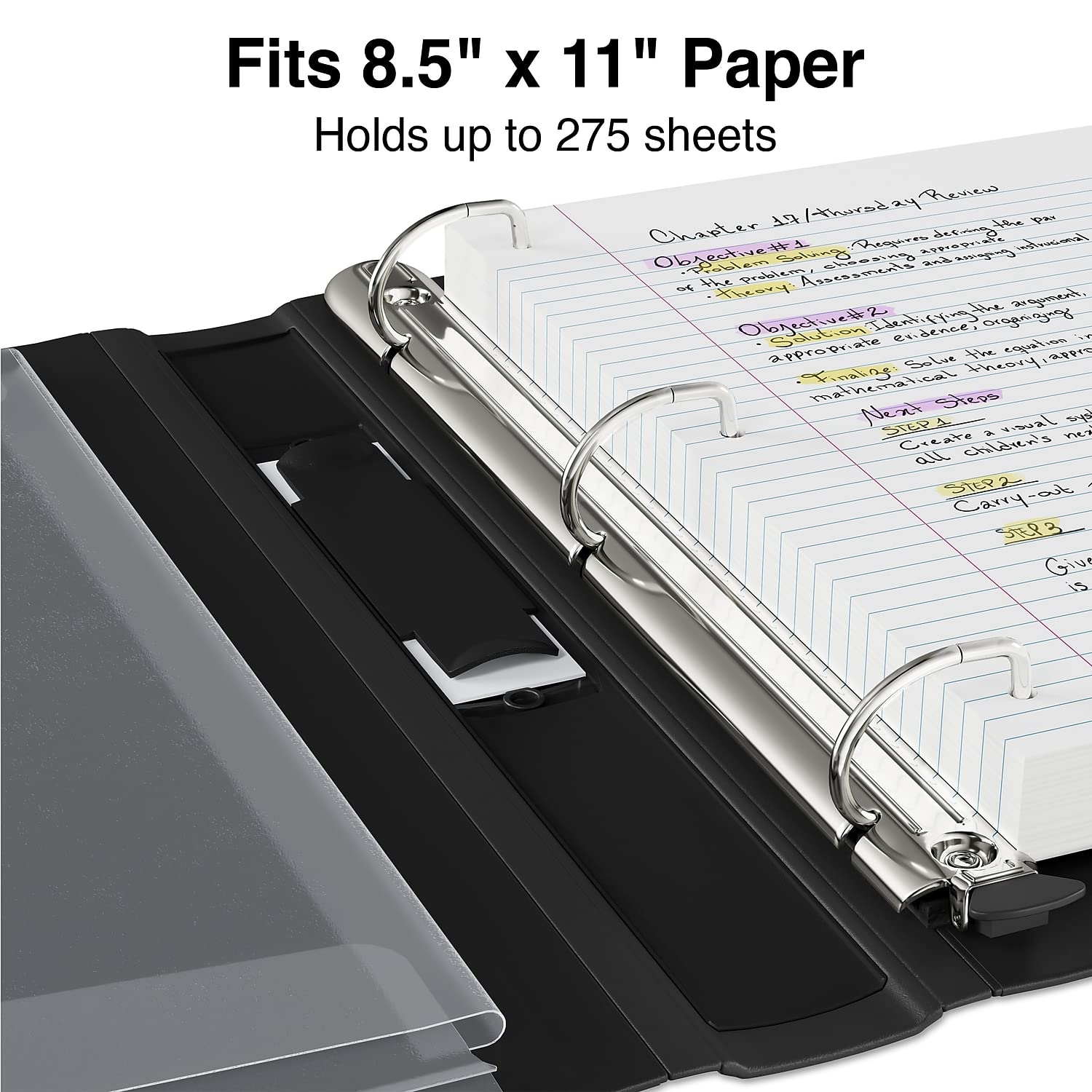 Staples Better Binder, 1 Inch D-Ring, Black, 275 Sheets, 3-Pack