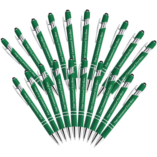 SeeWeLove Personalized Pens with Name Custom Pens with Stylus Tip 0.5 mm Soft Touch Ballpoint Pen