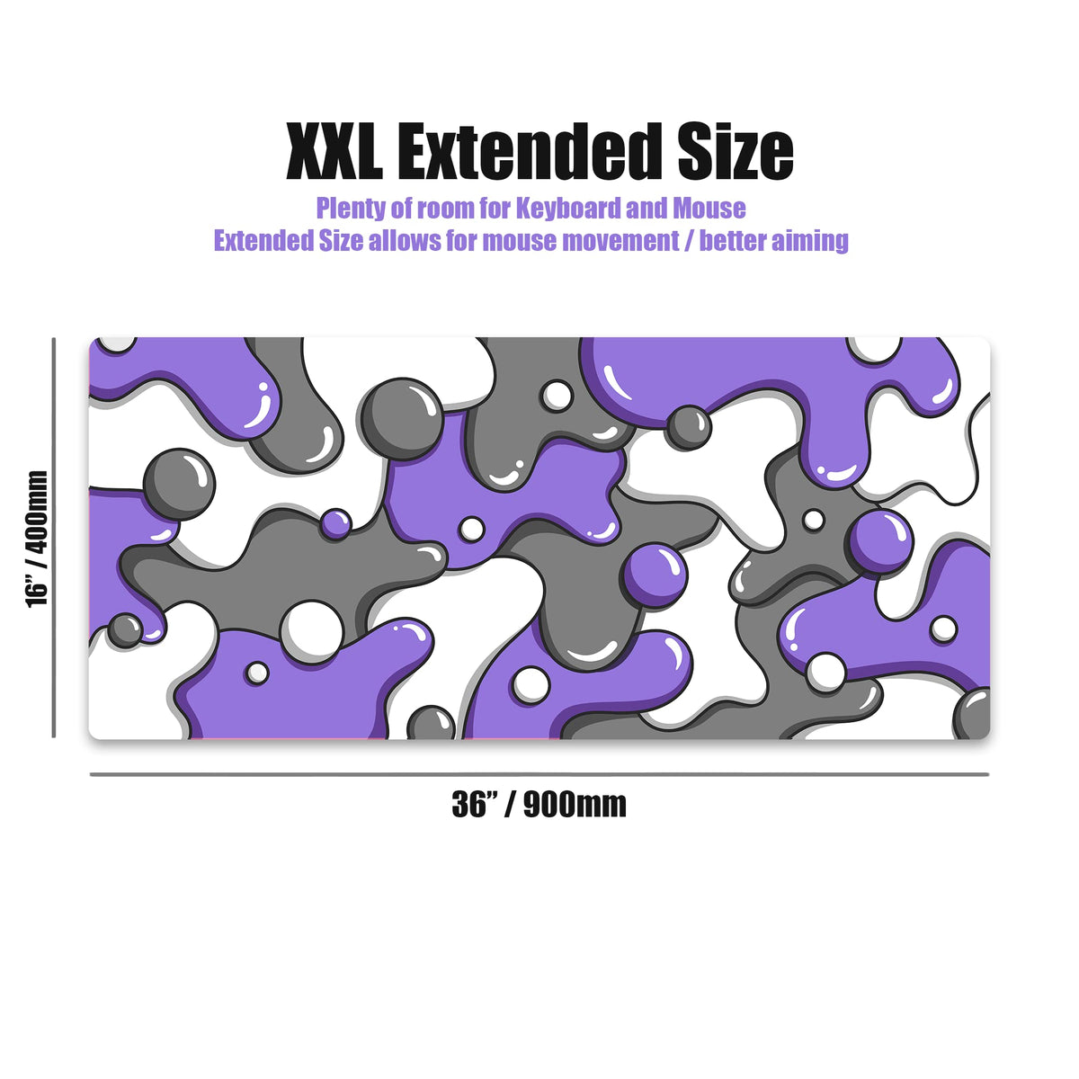 Kraken Gaming Mouse Pad Large Purple XXL Mouse Pad for Gaming - Desk Mat for Keyboard - Thick