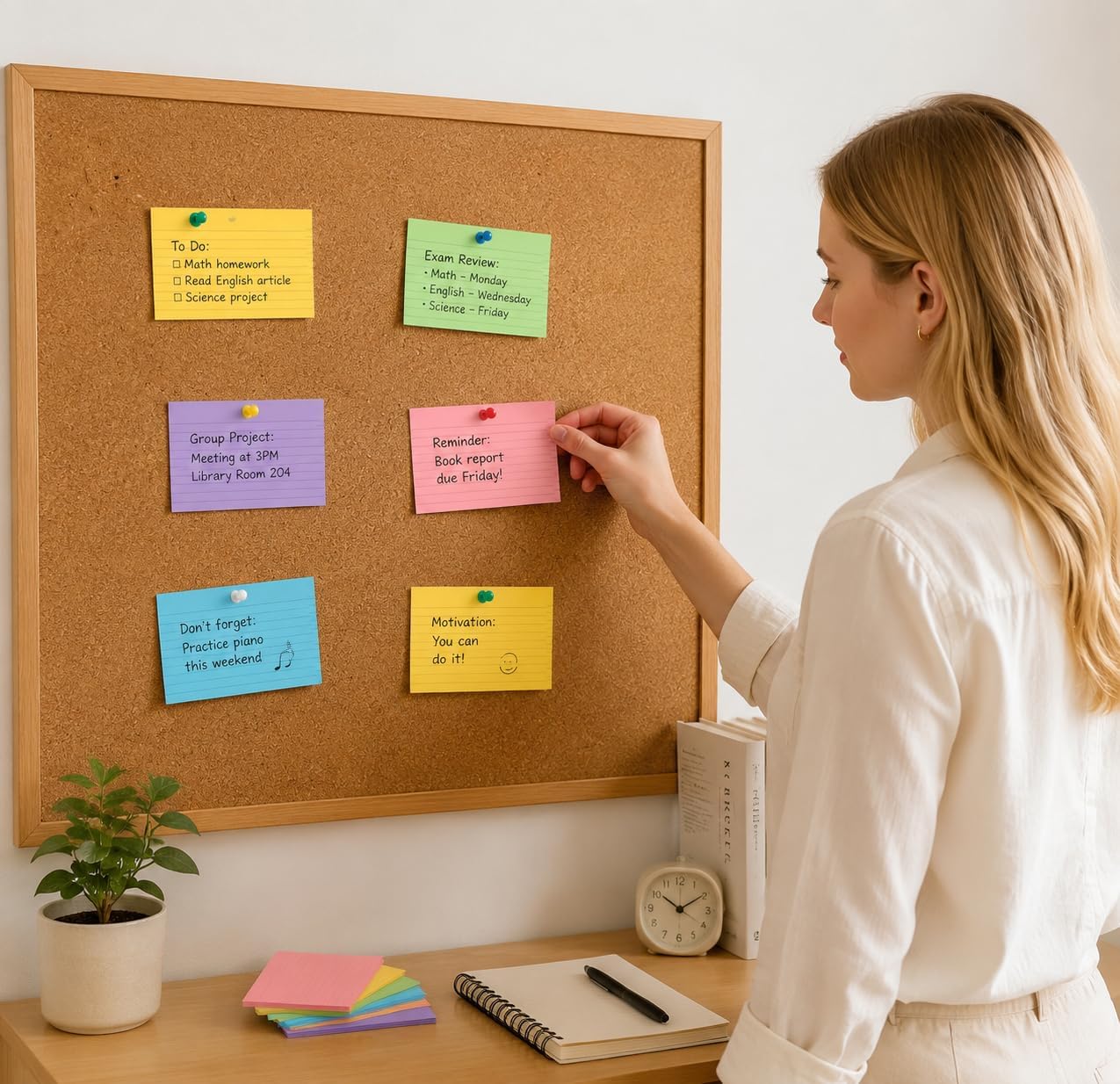 Tecmisse 1200 Pcs Ruled Index Cards, 3x5 Inches Colorful Index Cards Bulk, Heavy Colored Note