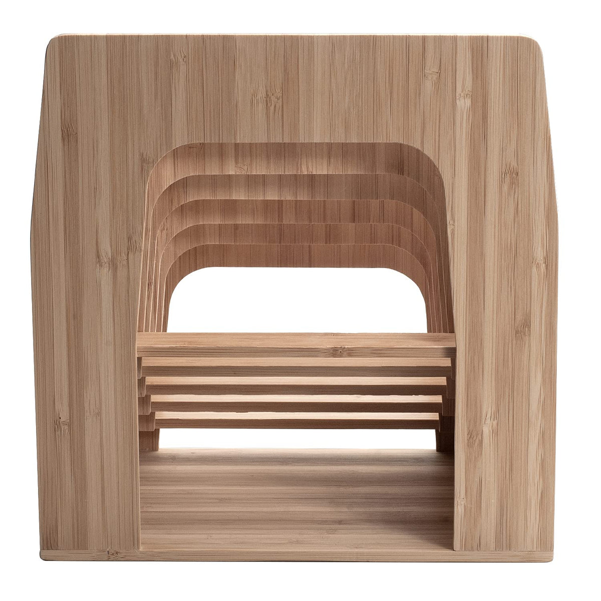 MobileVision Bamboo Desktop Inclined File Folder Organizer and Paper Tray, Upright Sections, Step