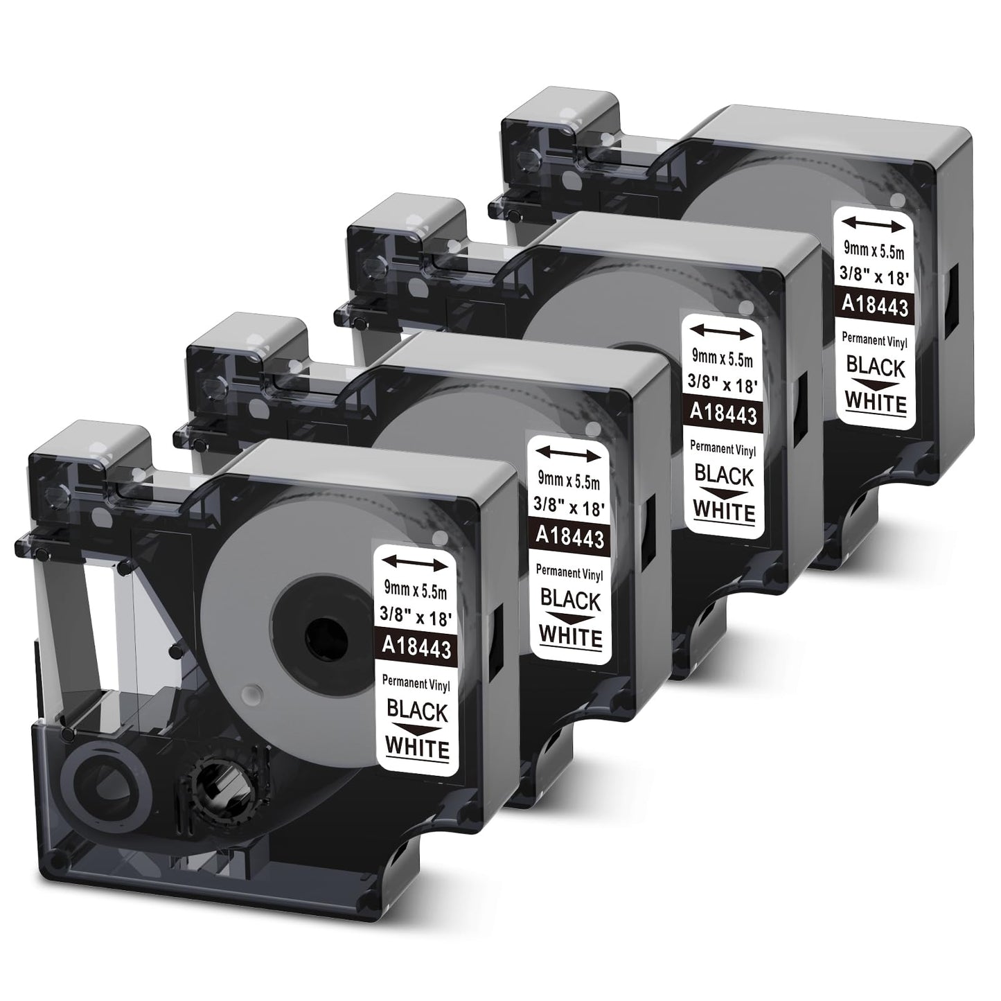 Compatible Dymo 18443 Vinyl Tape 3/8 Inch Work for Rhino 4200, 5000, 5200