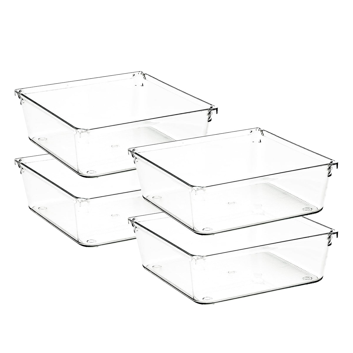 Ravinte Decor 4 Pack Drawer Organizers, 6"X 6" Clear Acrylic Storage Bins