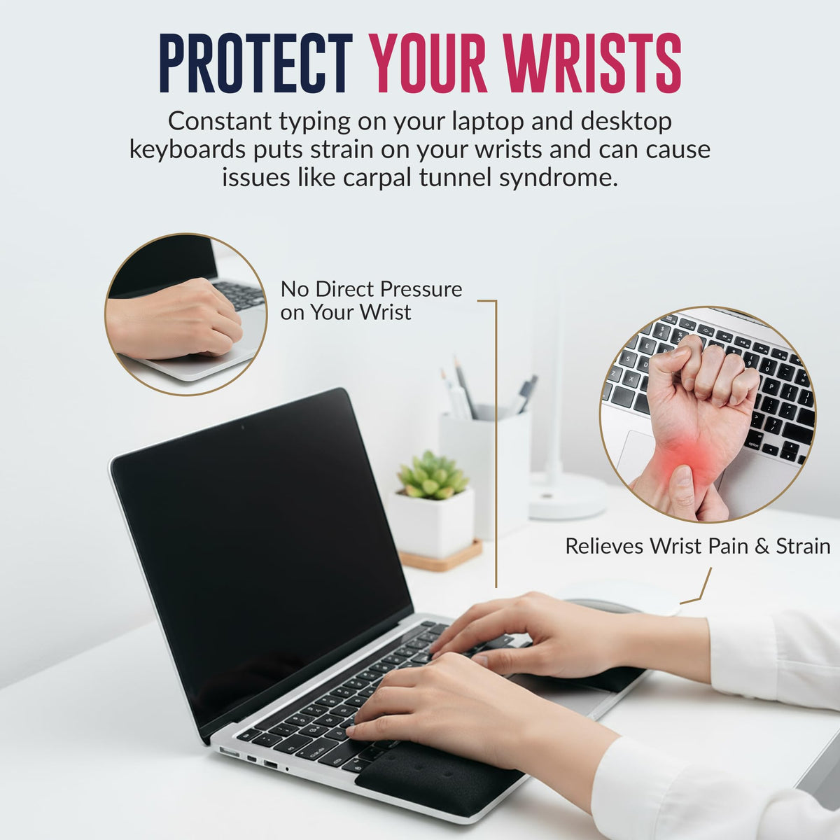 WavePads by PostureUp – Original Two Pack Adjustable Wrist Rests for Laptop and Keyboard Ergonomic