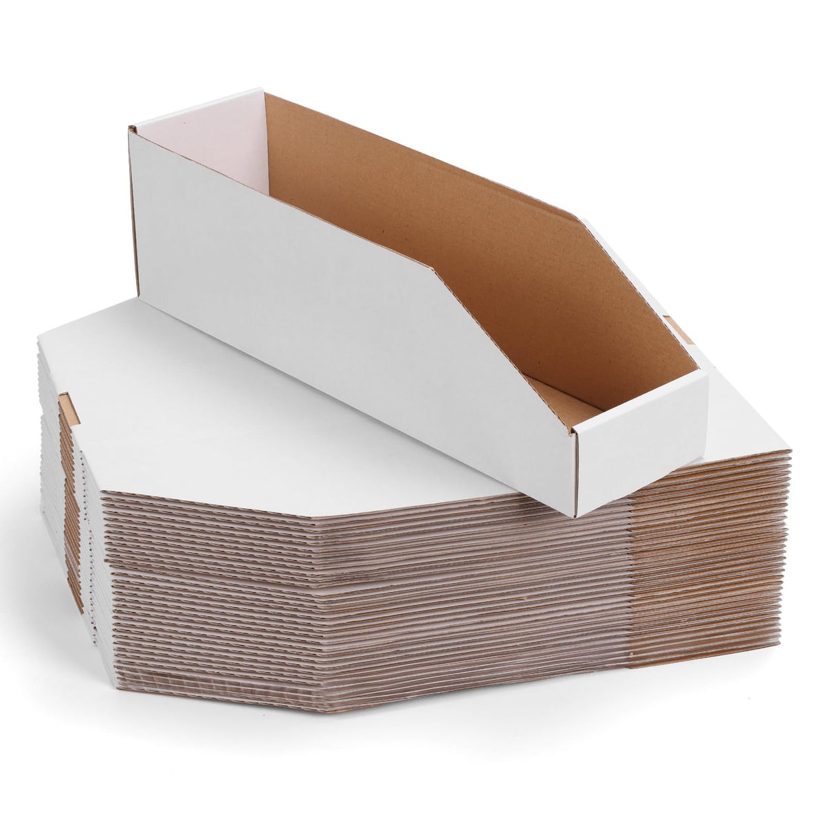 ZBEIVAN Cardboard Storage Bins Boxes 35 Packs 15x4x4.5 Inches, Easy Assembly Pantry Organizer Bins