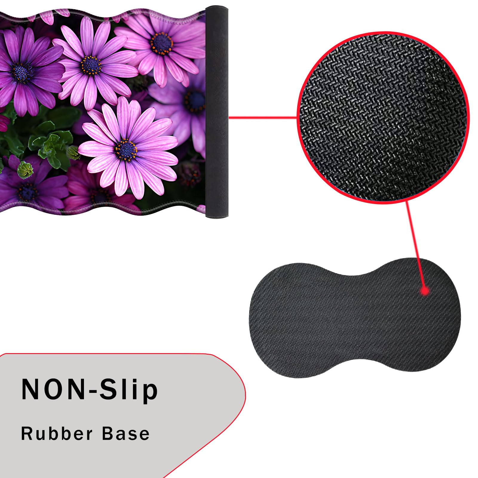 CICPLKSE Mouse Pad with Wrist Support + Desk Mat + Coaster 3 in 1 Set, XL Large Gaming Mousepad