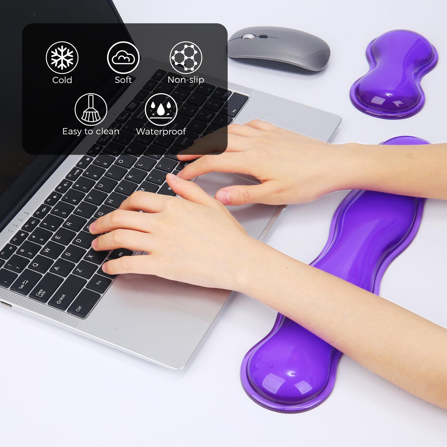 ABRONDA Gel Wrist Rest for Keyboard and Mouse, Wrist Rest for Keyboard, Mouse Wrist Support, Pain