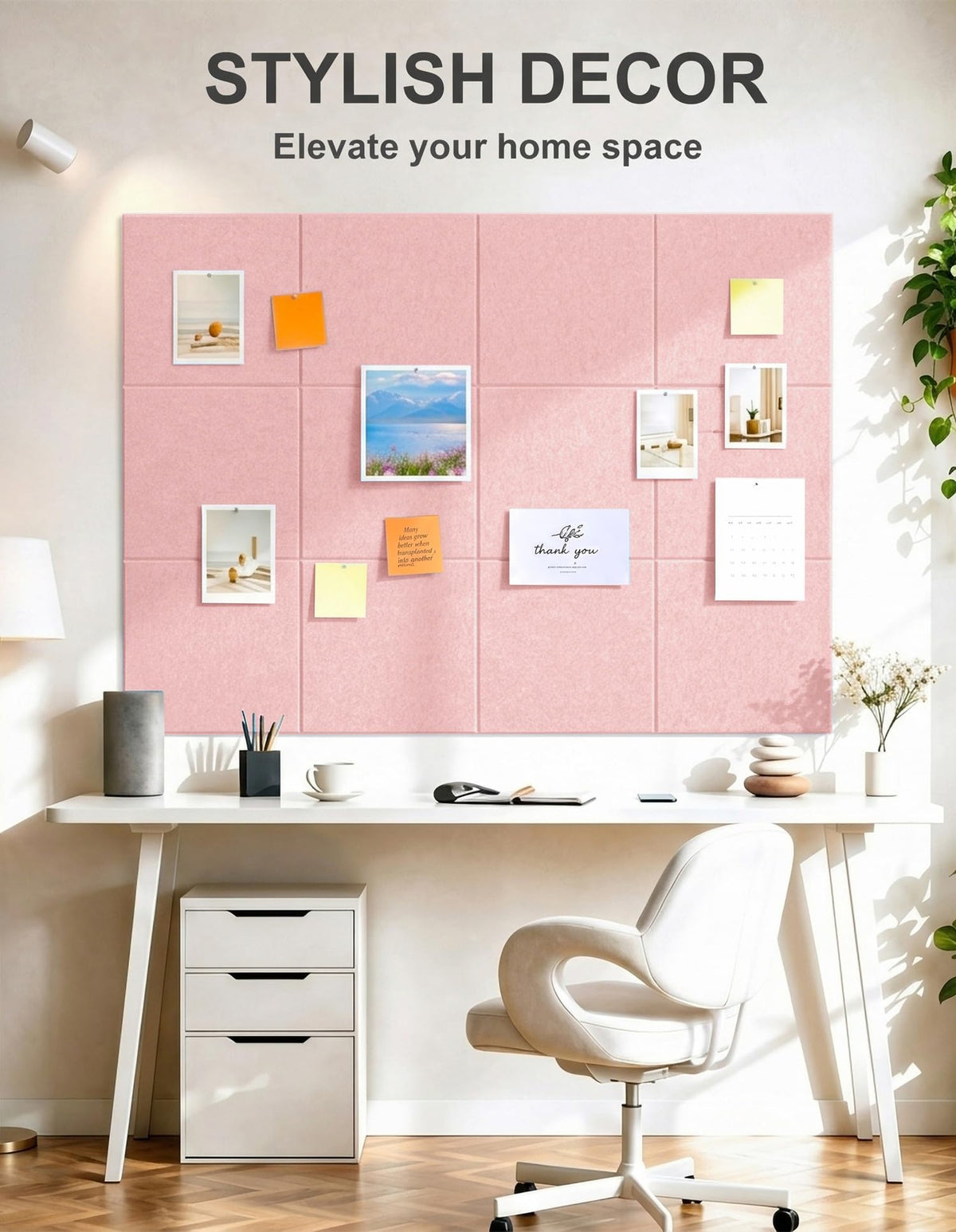 G Gamit 0.47" Thick Felt Wall Tiles 48"x36" Cork Board Alternative 12 Pack 11.81"x11.81"Felt