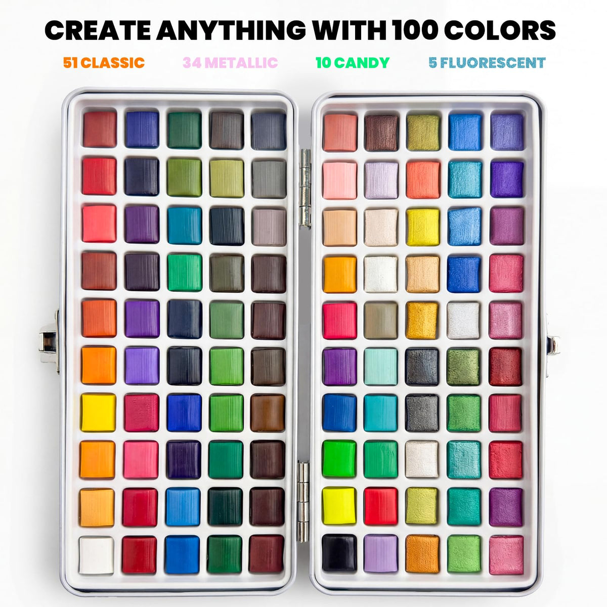JusArt 100 Colors Watercolor Paint Set,Travel Watercolor Set with Handbag